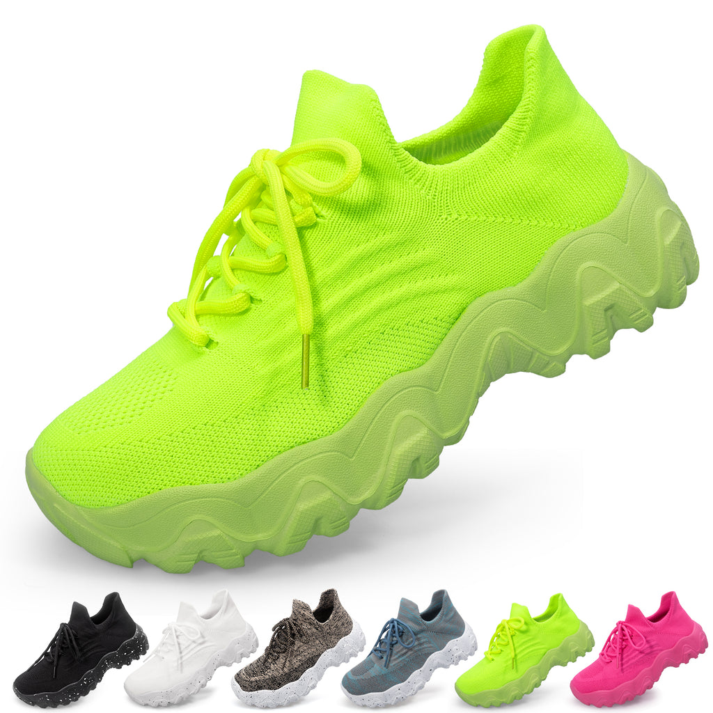 Colorful Lace Up Lightweight Slip on Walking Shoes for Women