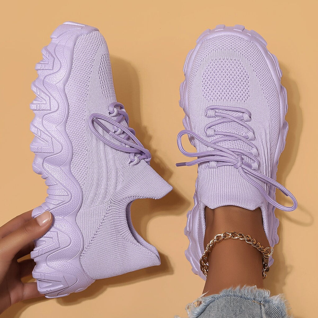 Colorful Lace Up Lightweight Slip on Walking Shoes for Women