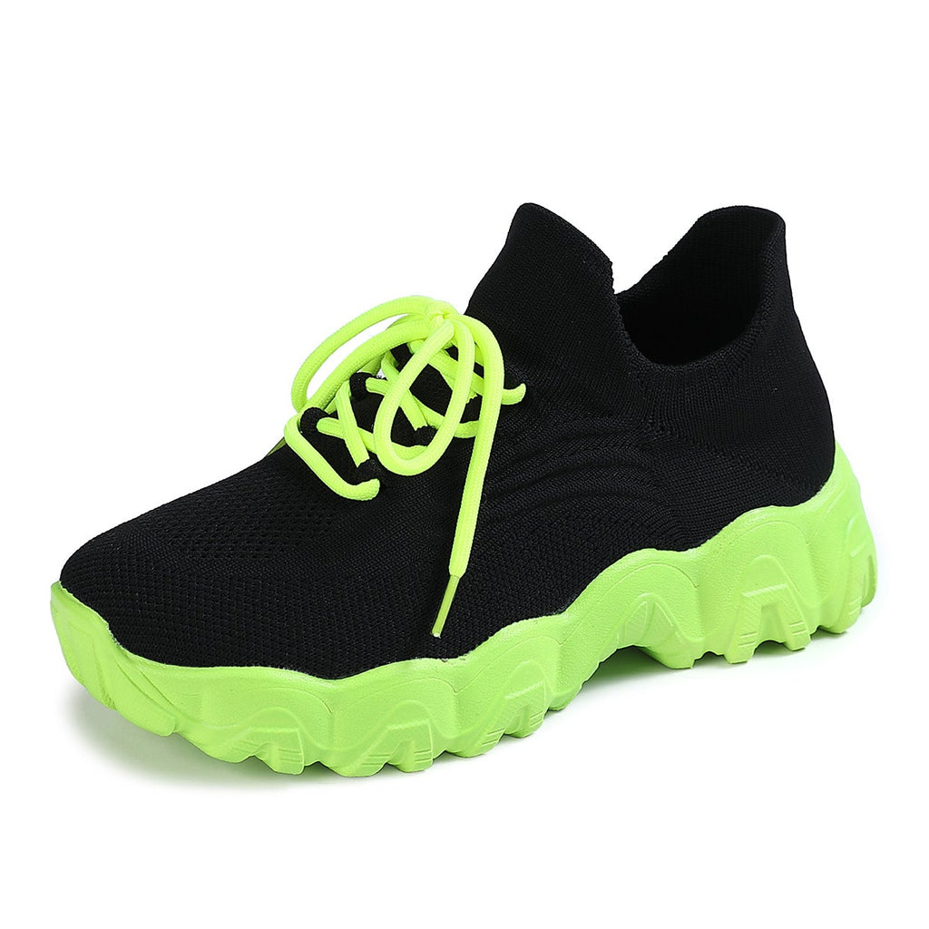 Colorful Lace Up Lightweight Slip on Walking Shoes for Women