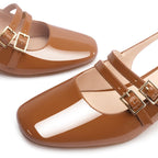 Chunky Low Block Heels Mary Jane Shoes