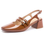 Chunky Low Block Heels Mary Jane Shoes