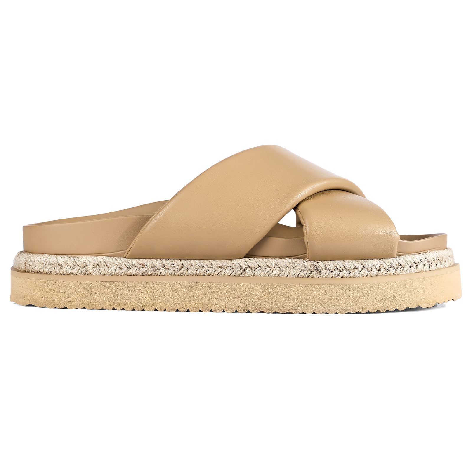 Platform Sandals Raffia Espadrilles Slides