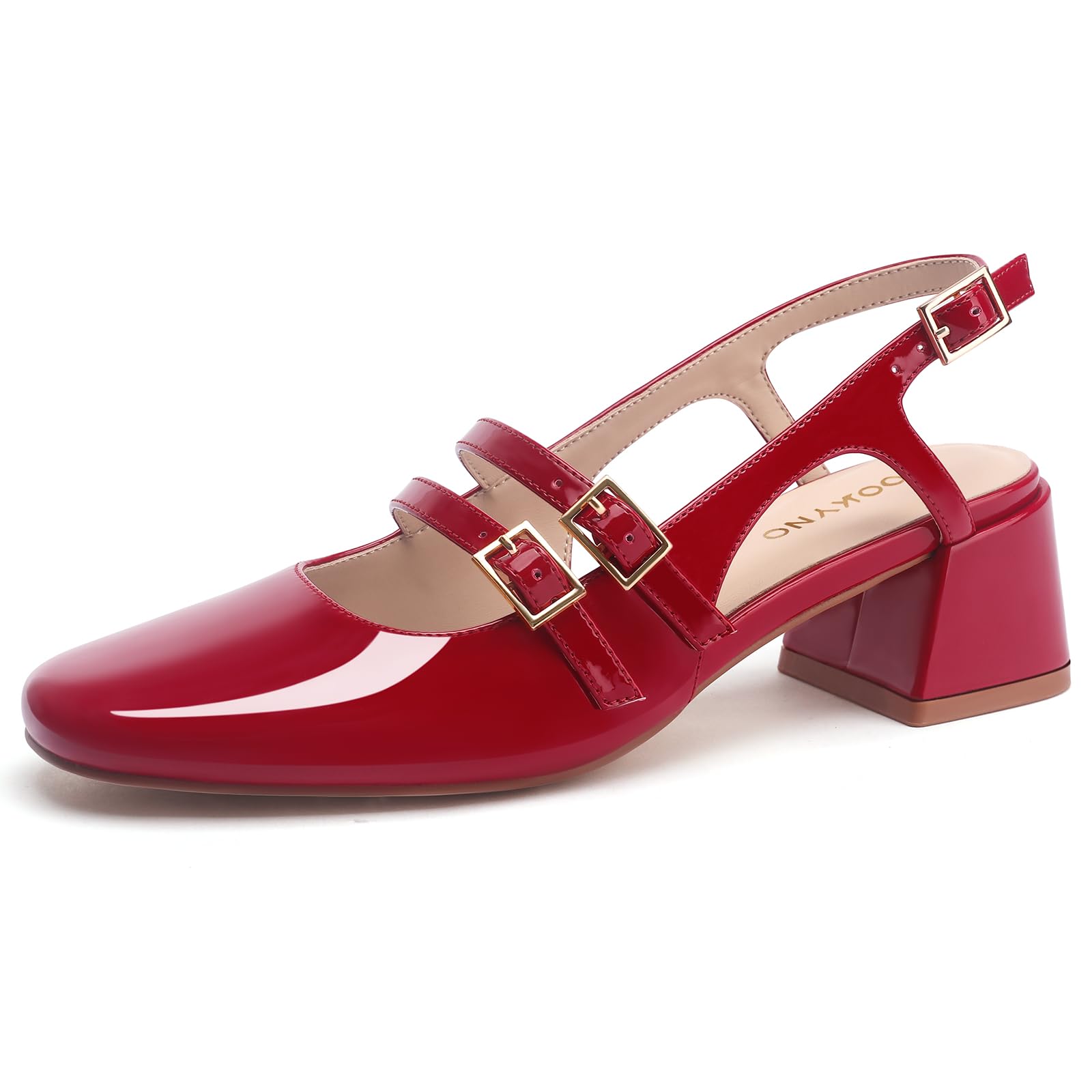 Chunky Low Block Heels Mary Jane Shoes