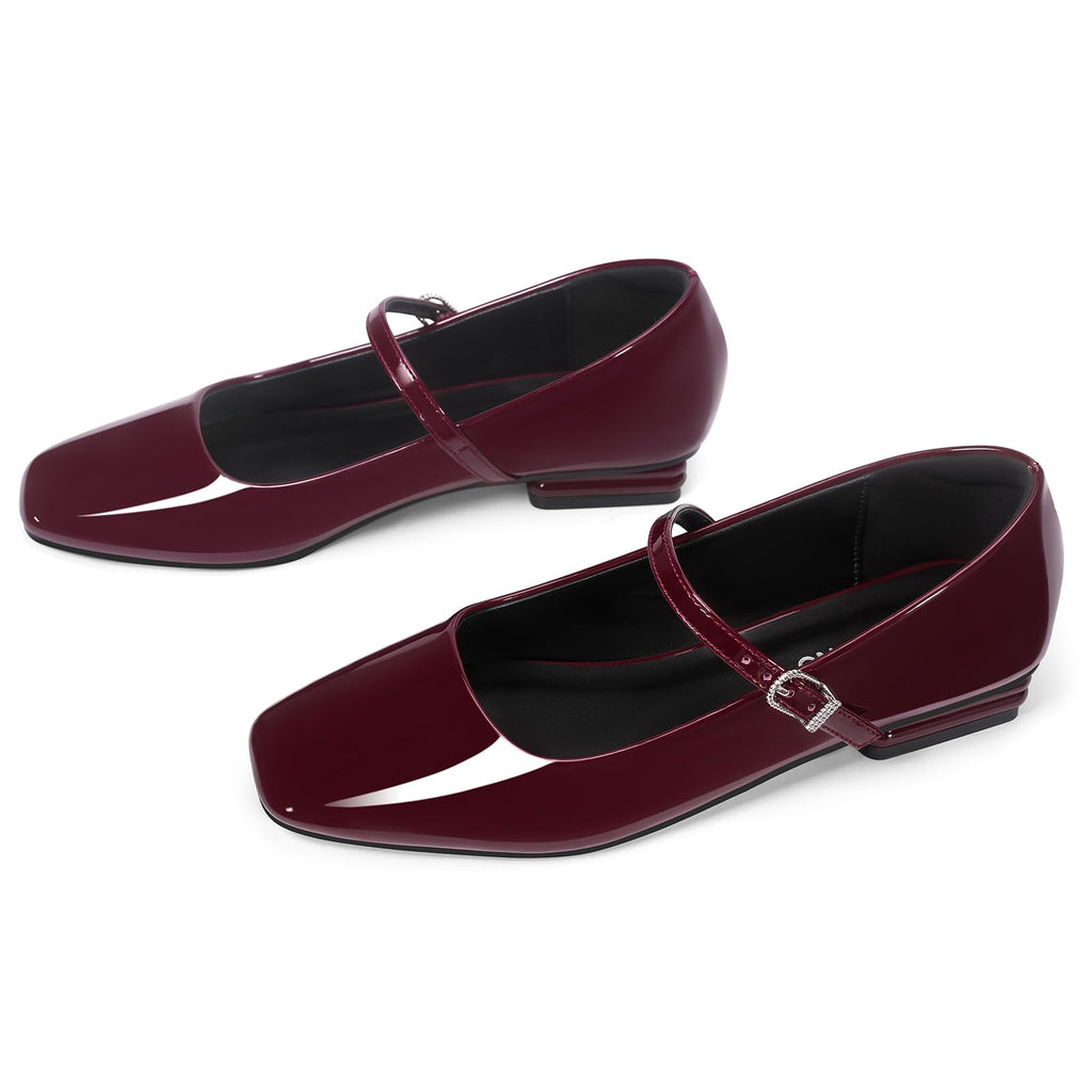 Vintage Mary Jane Shoes Square Toe Ballet Flats