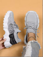 Colorful Lace Up Lightweight Slip on Walking Shoes for Women