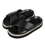 Platform Sandals Raffia Espadrilles Slides