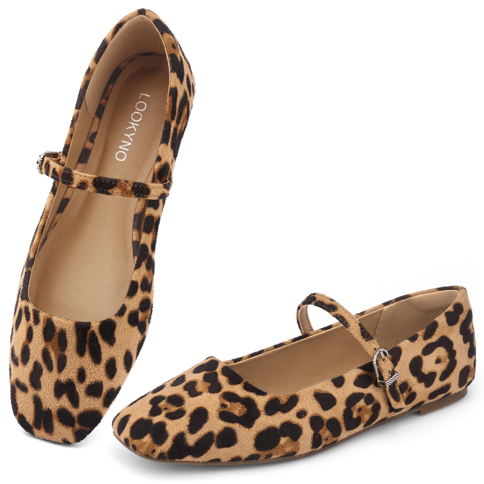 Ballet Mary Jane Flats Shoes, Square Closed Toe