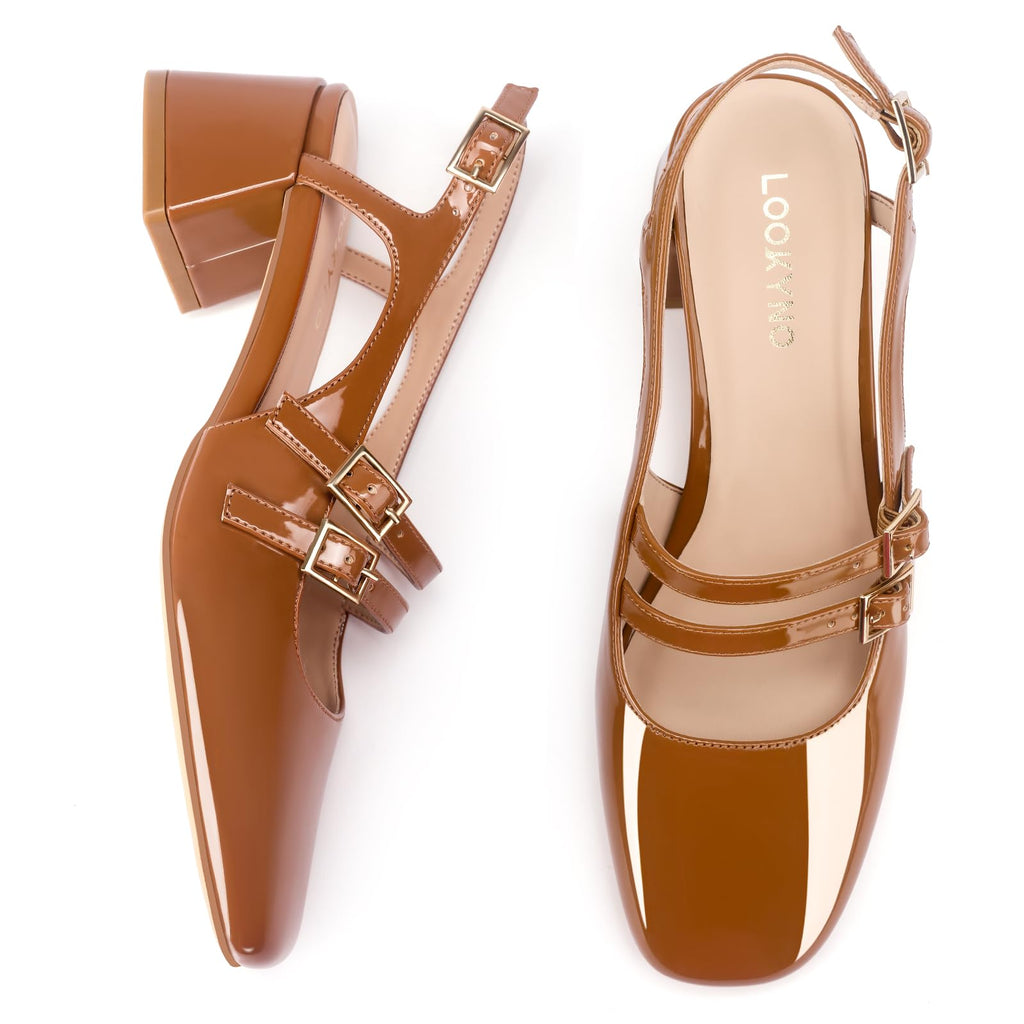 Chunky Low Block Heels Mary Jane Shoes