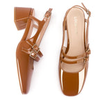 Chunky Low Block Heels Mary Jane Shoes