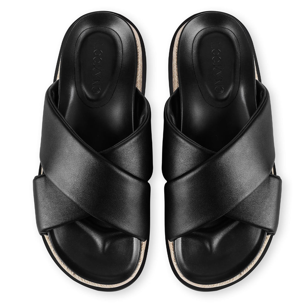 Platform Sandals Raffia Espadrilles Slides